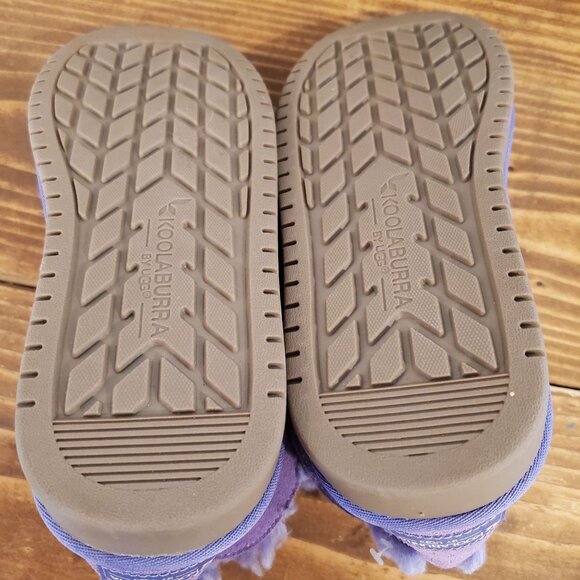 Koolaburra By UGG Purple Suede Kids Boots Glitter Stars  Faux Fur Lining Size 4 - Picture 9 of 9